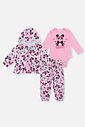 Conjunto Bebê Menina Body; Jaqueta E Calça Pandas Rosa Mundo Cinti