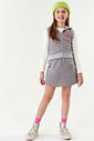 Conjunto Blusa  Short-Saia E Colete Natural E Rosa Neon Abrange