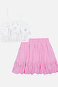 CONJ BLUSA E SAIA/SHORTS BRANCO/RS CONFETE