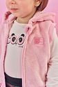 Conjunto Bebê Menina Body; Calça E Colete Em Pelo Rosa Mundo Cinti