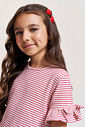 Vestido Infantil Listrado em Malha Fio Tinto – Vestido Menina Verão Rosa com Strass ROSA CRUSH