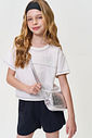 Conjunto Infantil Menina Blusa Boxy e Short com Linho Preto