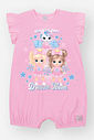 Macacão Infantil Cinti em Cotton com Princesas e Strass ROSA IOGURTE