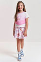 Conjunto Infantil Cheerleader com Shorts Saia Plissado – Conjunto Menina Fashion Cinti NATURAL/RS IOGURTE