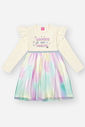 Vestido Infantil Menina Unicorns Are Magical Natural Mundo Cinti