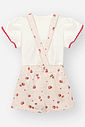 Conjunto Bebê Menina com Jardineira de Morangos e Blusa de Algodão – Look Infantil Berry Sweet Cinti NATURAL/OFF WHITE