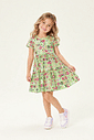 Vestido Infantil Estampado Letrinhas Verde Vestido Infantil Estampado Letrinhas Verde
