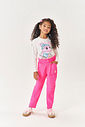 Calça Infantil Menina Veludo Rosa Neon Mundo Cinti