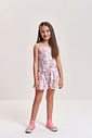 Conjunto Infantil com Regata Boxy e Shorts em Cotton Linho – Look Menina Verão com Estampa de Capiva OFF WHITE