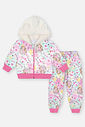 Conjunto Bebê Menina Jaqueta E Calça Total Print Rosa Mundo Cinti
