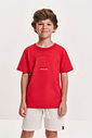 Conjunto Infantil Camiseta Bordada Marinho e Bermuda de Moletom Belga