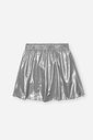 Conjunto Infantil Cheerleader com Saia Shorts Metalizada – Conjunto Menina Fashion Cinti NATURAL/PRATA