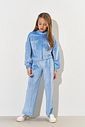 Conjunto Infantil Menina Veludo Brilho Azul CTV