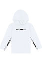 Camiseta Infantil Menino Manga Longa Com Capuz Branco CTV
