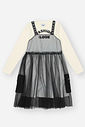 Vestido Infantil Menina com Sobreposição Preto CTV