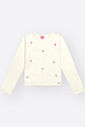 Blusa Menina em Cotton Estrelas Bordadas Mundo Cinti NATURAL/ROSA