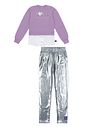 Conjunto Blusão Com Camisa E Legging Lilás E Prata CTV