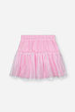 Conjunto Infantil de Aniversário com Saia Shorts em Tule Foil – Princesa Birthday Cinti ROSA IOGURTE