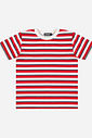 Conjunto Menino Menino Camiseta Listrada e Bermuda Vermelho