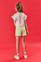 Conjunto Infantil Menina Blusa Cropped E Shorts-Saia Strawberry Off White E Rosa Cinti
