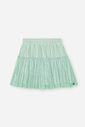 Conjunto Infantil com Blusa Estampa Sara Salamandra e Saia Shorts em Tule Foil – Look Menina Verão c NATURAL/VD BRISA