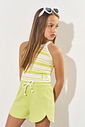CONJ BLUSA E SHORTS NATURAL/VD CITRUS