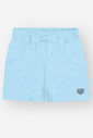 Shorts Infantil Confortável em Moletinho com Strass e Laço AZUL AURA