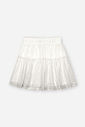 Saia Shorts Infantil com Tule Foil – Saia Menina Verão com Shorts Interno NATURAL