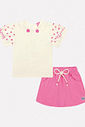 Conjunto Infantil Menina Blusa E Short-Saia Tutti-Frutti Rosa Mundo Cinti