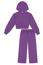 Conjunto Jaqueta E Calça Wide Leg Monocromático Roxa CTV