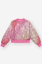 Jaqueta Bomber Infantil Menina Paetê Rosa Mundo Cinti
