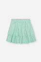 Conjunto Infantil com Blusa e Saia Shorts em Malha Botonê – Look Menina Verão com Algodão VERDE BRISA