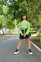 CONJ BLUSA ML E SHORTS/SAIA VD PARADISE/PRETO