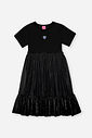 Vestido Infantil de Festa em Canelado Glow com Tule Foil – Vestido Menina Verão com Brilho PRETO