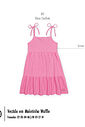 Vestido Infantil Rosa com Babado e Alças Ajustáveis – Vestido Verão Mundo Cinti