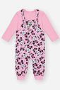 Conjunto Bebê Menina Blusa E Jardineira Panda Rosa Mundo Cinti