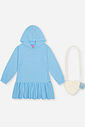 Vestido Infantil Menina Azul com Bolsa Coração em Pelo – Vestido Mundo Cinti
