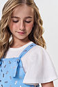 Conjunto Infantil Blusa e Jardineira Brilho Foil Provence