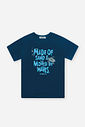 Conjunto Infantil Camiseta Surf e Bermuda de Moletom Azul