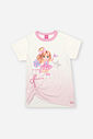 Conjunto Infantil Menina Princesa Cheerleader com Legging Metalizada NATURAL/PRATA