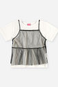 Conjunto Infantil Noite de Brilho com Tule e Short-Saia