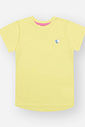 Blusa Infantil em Meia Malha – Camiseta Menina Verão Lisa com Detalhe Delicado AMARELO LEMON