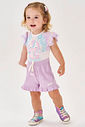 CONJ BODY E SHORTS NATURAL/ROSA IOGURTE