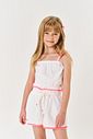 Conjunto Infantil Menina Blusa E Short Laise Branco Mundo Cinti