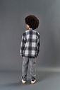 Camisa Over Infantil Menino Xadrez Chumbo CTV