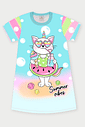 Vestido Infantil Estampado Summer Cat Azul Abrange