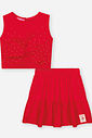 Conjunto Infantil Menina com Amarração Vermelho Mundo Cinti