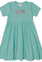 Vestido Infantil Evasê Manga Curta Just Smile Menta Vestido Infantil Evasê Manga Curta Just Smile Menta