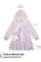 Vestido Infantil Manga Longa Listrado com Capuz – Vestido Menina Monstrinhos Mundo Cinti
