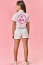 Camisa Infantil Menina Tutti-Frutti Estampa Costas Rosa Mundo Cinti